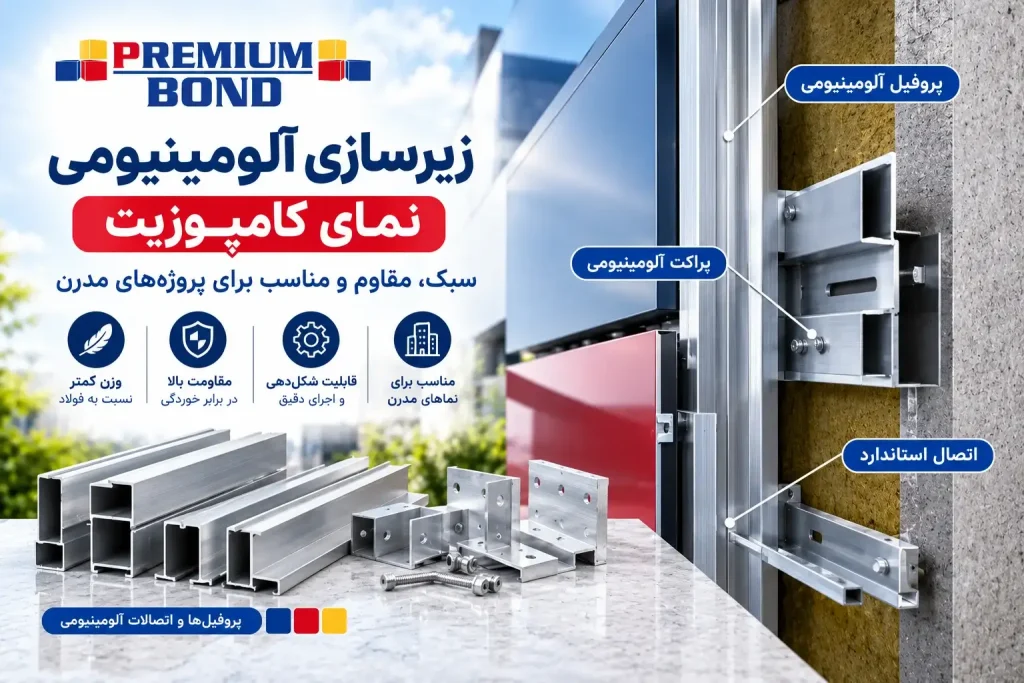 پروفیلهای آلومینیومی و اتصالات مورد استفاده در زیرسازی نمای کامپوزیت