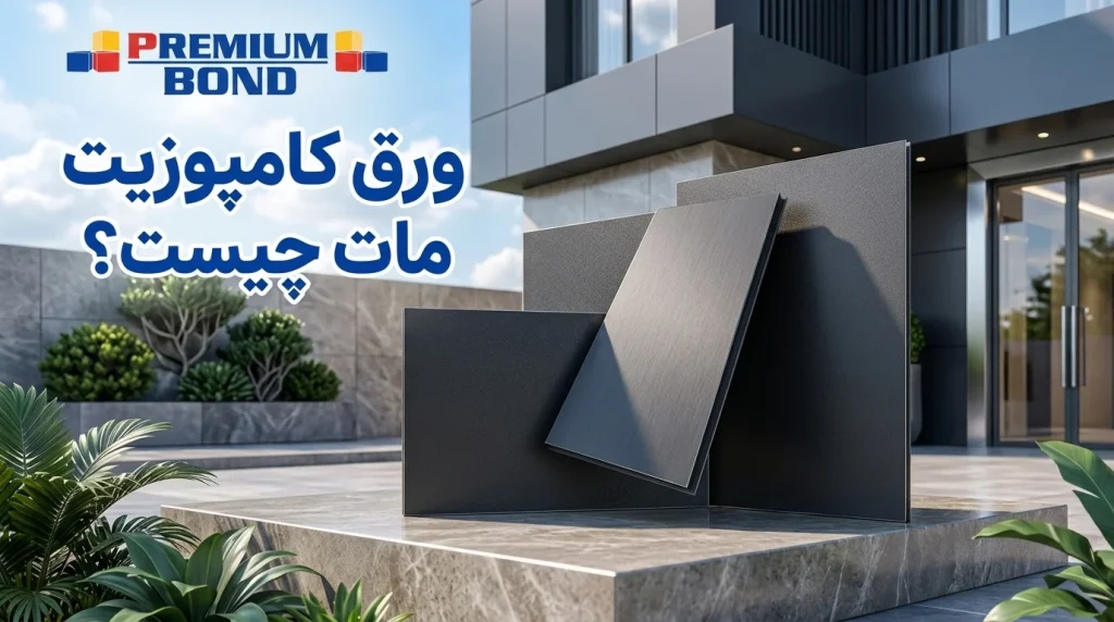 ورق کامپوزیت طوسی مات در نمای مدرن ساختمان