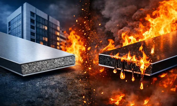 هسته معدنی ورق کامپوزيت چيست؟ راهنمای انتخاب بين Mineral Core و PE برای نما | پرمیوم باند